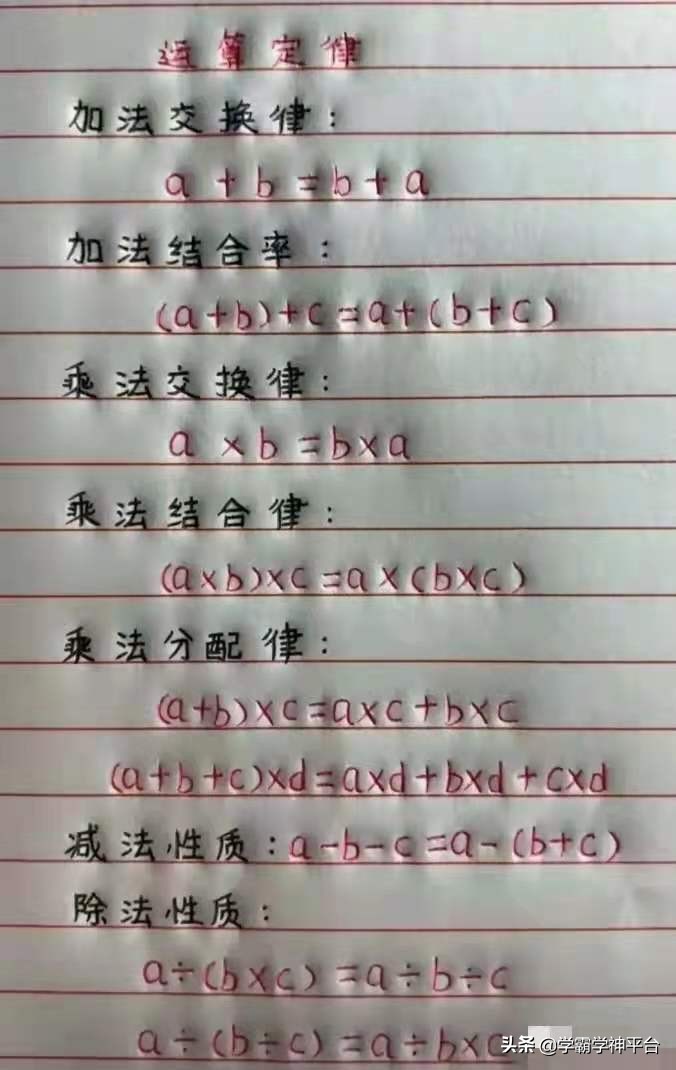 小學數學公式匯總，獲得網友們一致認可