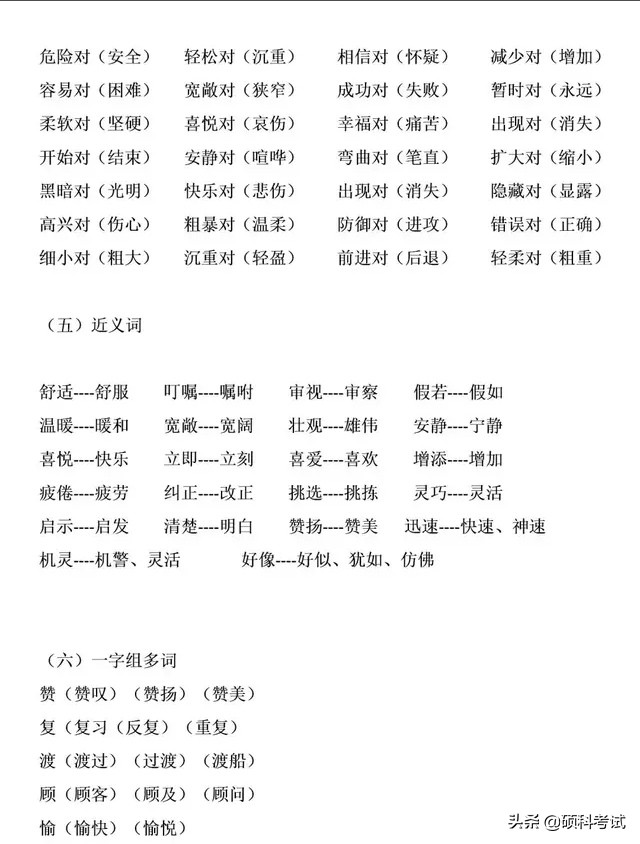 三年級語文下冊語文重點知識梳理，期中期末復習必備，可下載打印