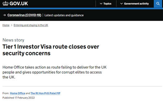 重磅：英國突然關(guān)閉投資移民黃金簽證計(jì)劃！